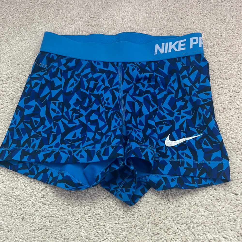 Blue Nike Pros Shorts